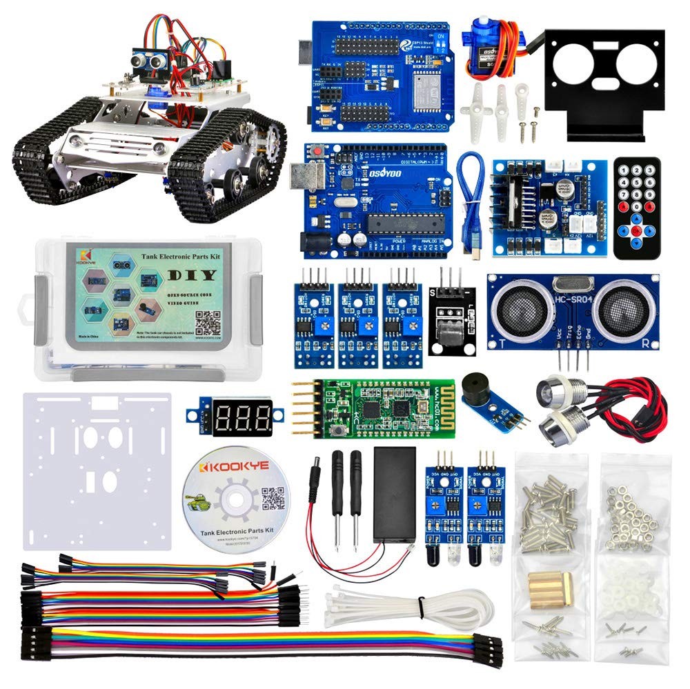 Robot Car Electronics Parts Kit with CD Tutorial for Arduino Tank Platform (Tank Chassis NOT Include