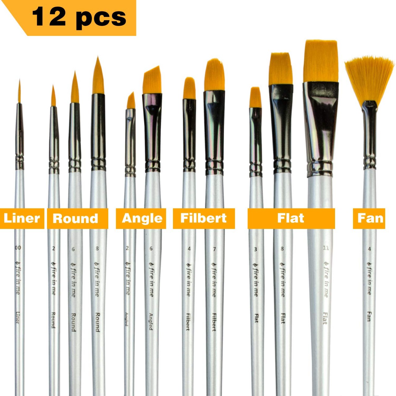 rt Paint Brushes for Acrylic Painting Watercolor Oil Gouache - Body and Face Paint Brushes. Best Pro