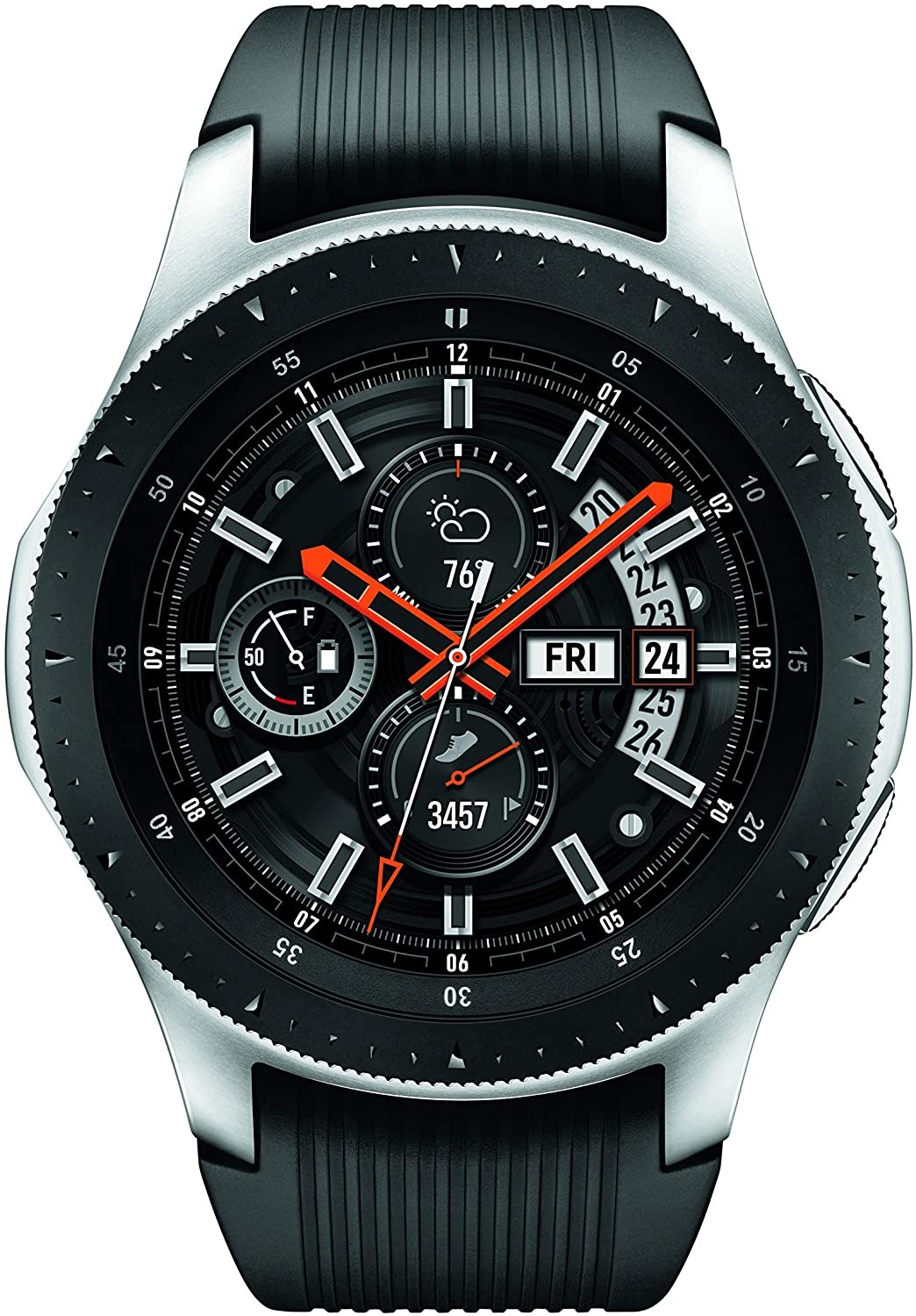 Samsung Galaxy Watch smartwatch (46mm, GPS, Bluetooth) – Silver/Black