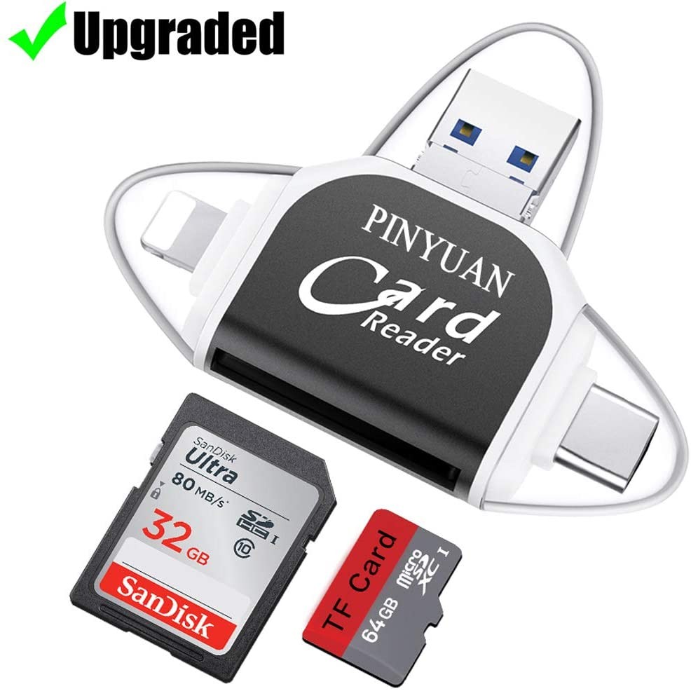 SD Card Reader,Memory Micro SD Card Reader USB Type C Adapter Viewer Compatible with iPhone/OTG