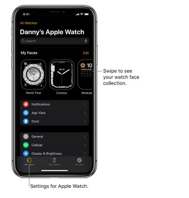 settings for your active Apple Watch