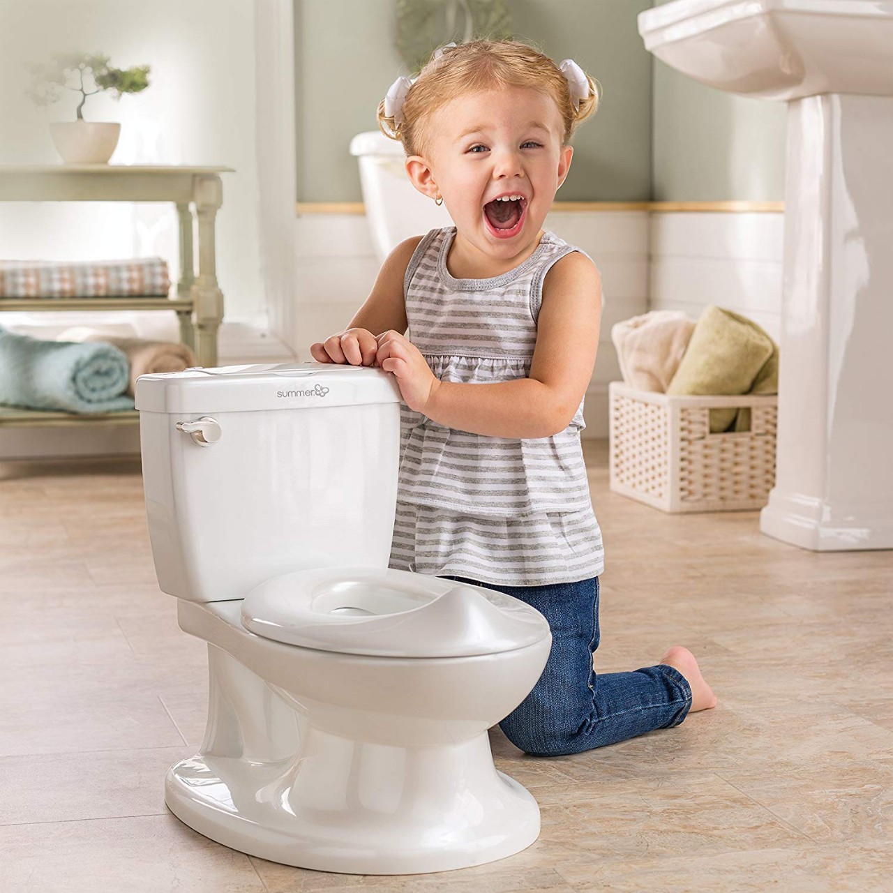 Summer My Size Potty, White – Realistic Potty Training Toilet Looks and Feels Like an Adult Toilet