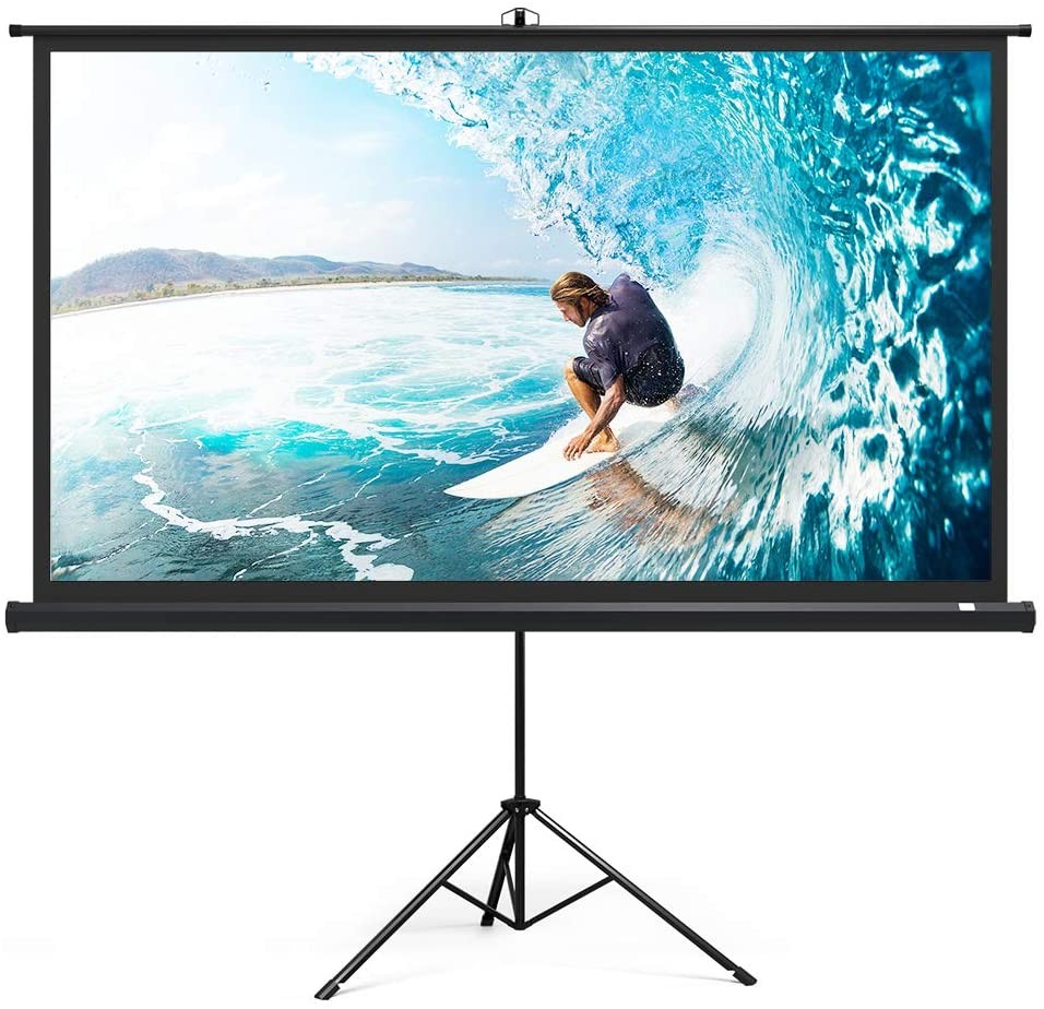 TaoTronics Projector Screen with Stand, TT-HP020 Indoor Outdoor PVC matte Movie Projection Screen 4K