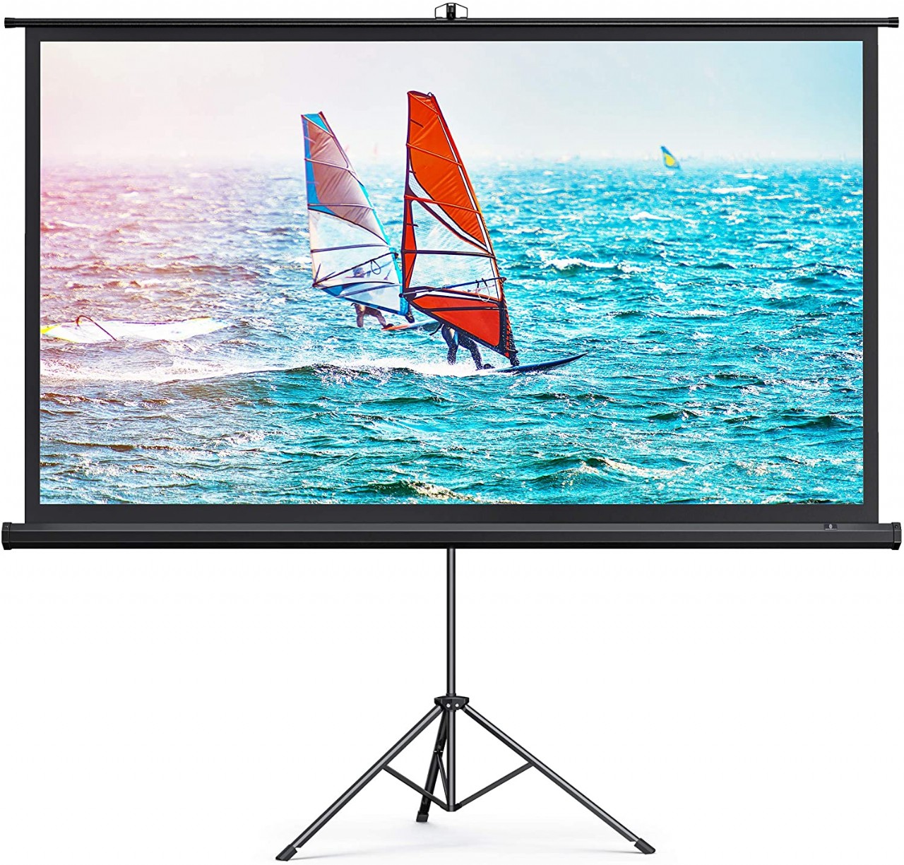 TaoTronics Projector Screen with Stand,Indoor Outdoor PVC Projection Screen 4K HD 100'' 16: 9 Wrinkl