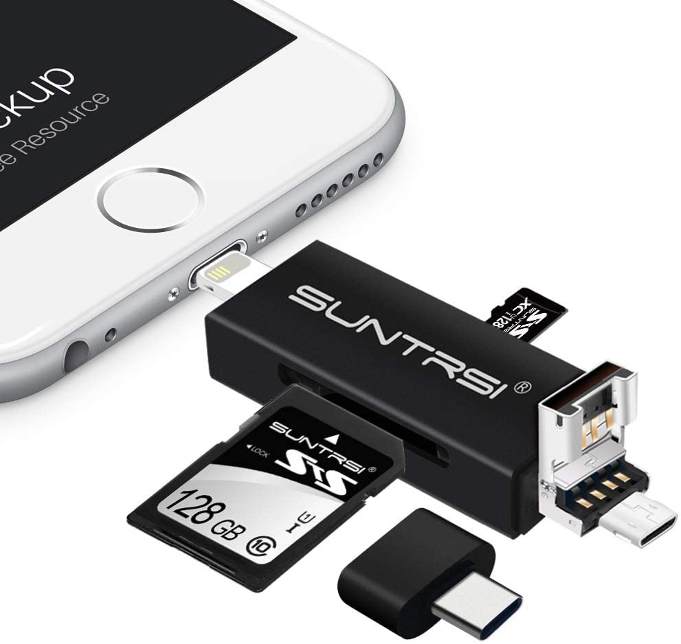 TF/SD Card Reader compatible with iPhone/OTG Android/Computer, Micro SD Card Reader compatible