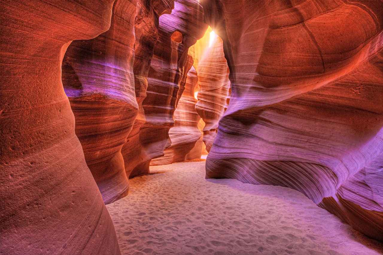 The Antelope Canyon, located in Arizona, USA