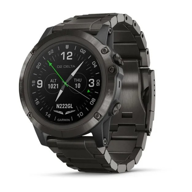 To set the time on the Garmin D2 Delta PX pilot watch