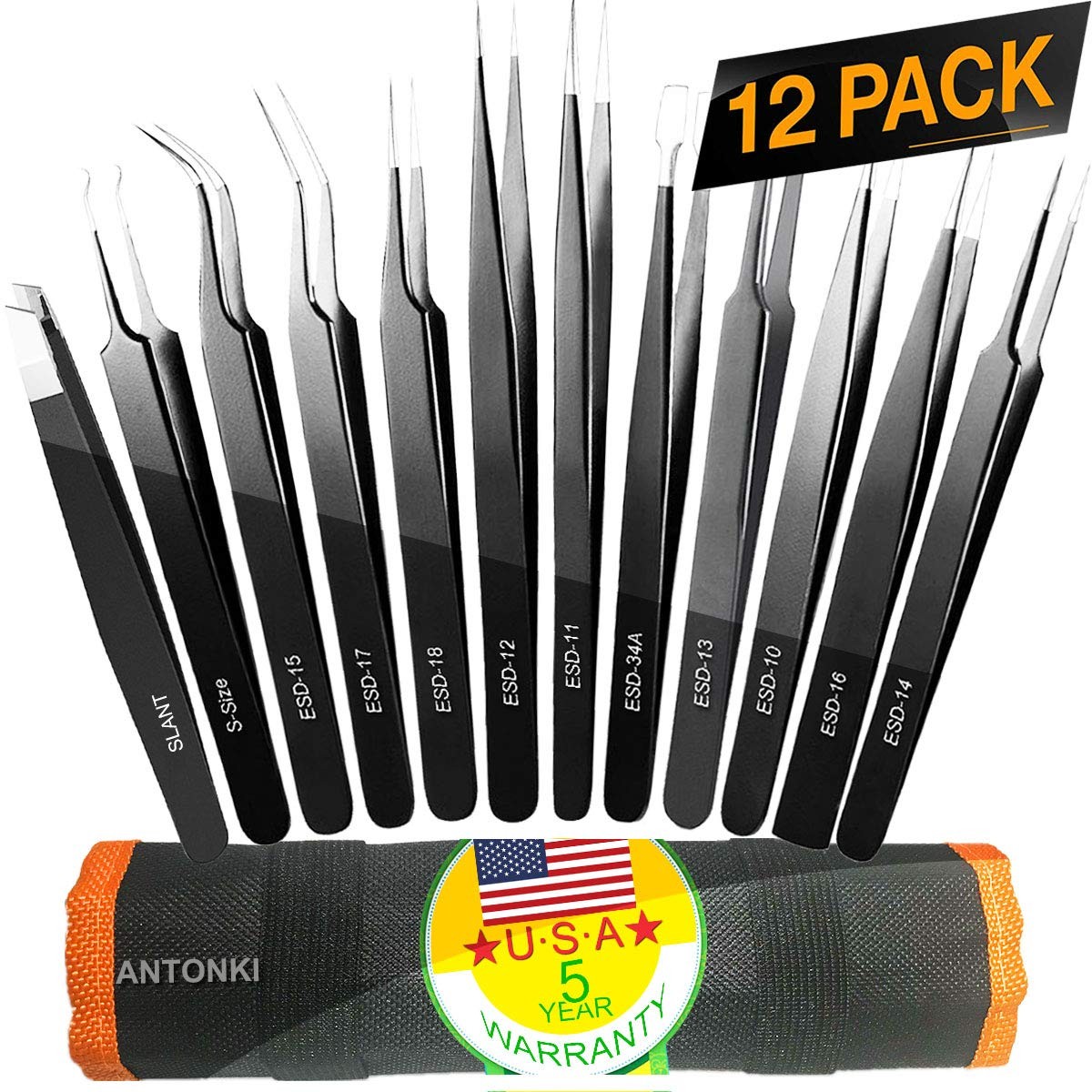 Slant Tweezers Tweezer Guru Professional Stainless Steel Slant Tip