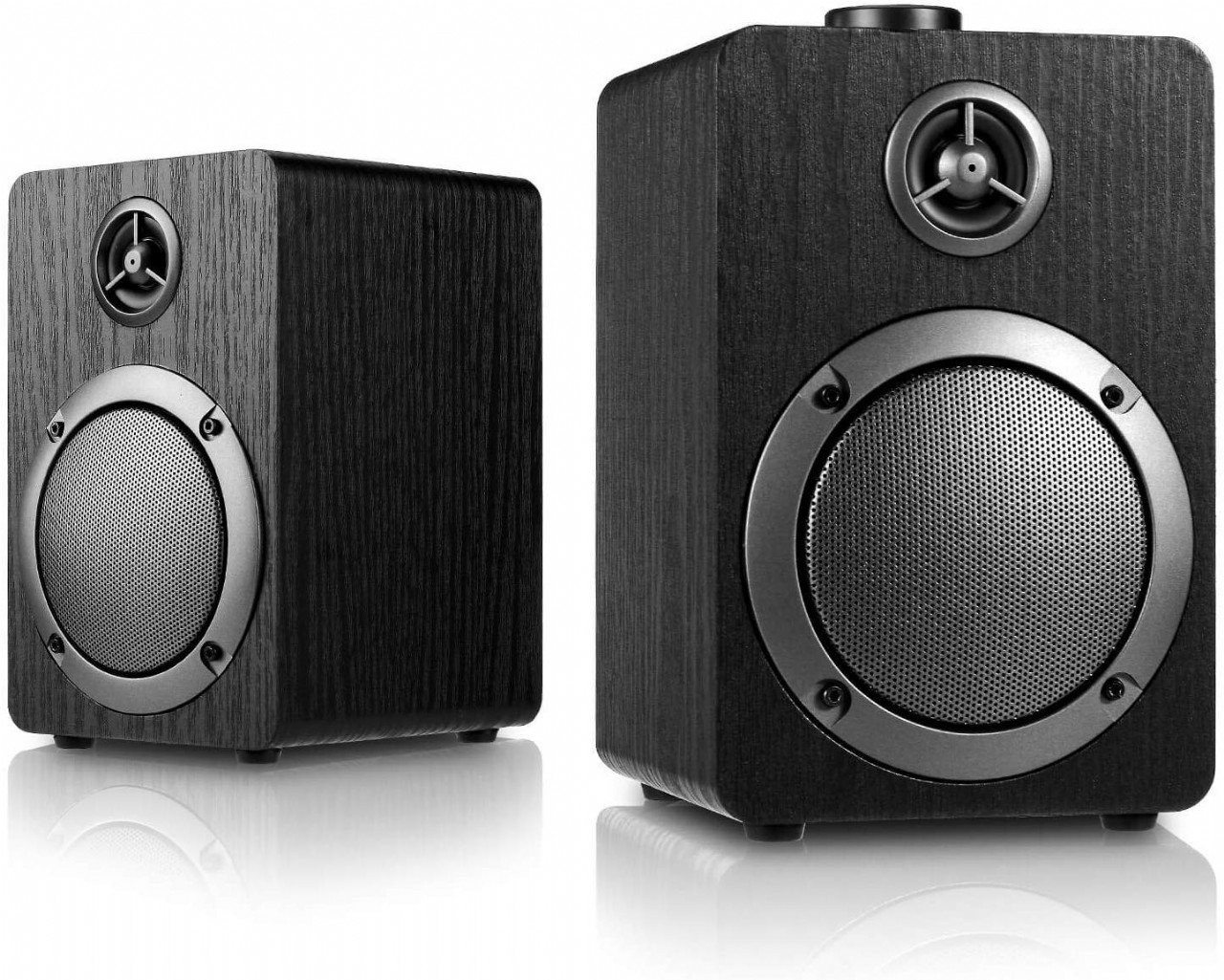 USB-Powered PC Computer Speakers; Mica PB20 with 2.0CH Surround Sound, Wooden Wired LED Volume