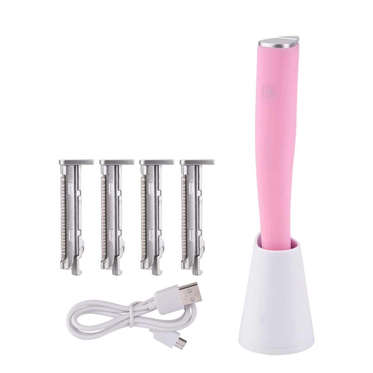 USB Rechargeable Hair Removal Women Epilator Body Facial Razor Stainless Steel Blade Shaver Electric