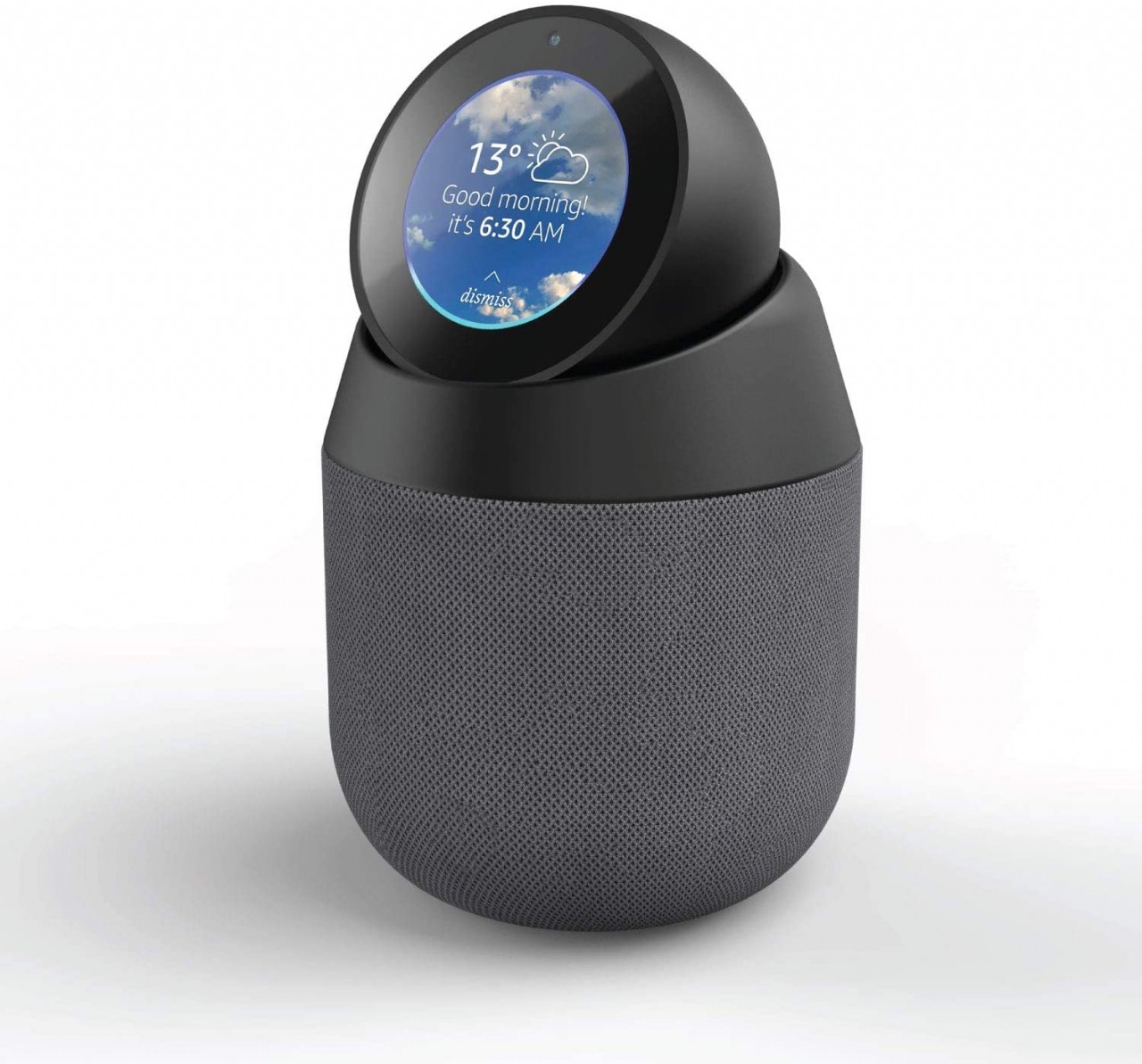 Vault Portable Speaker Dock and Battery Base for Amazon Echo Spot with Removable Pivot Stand