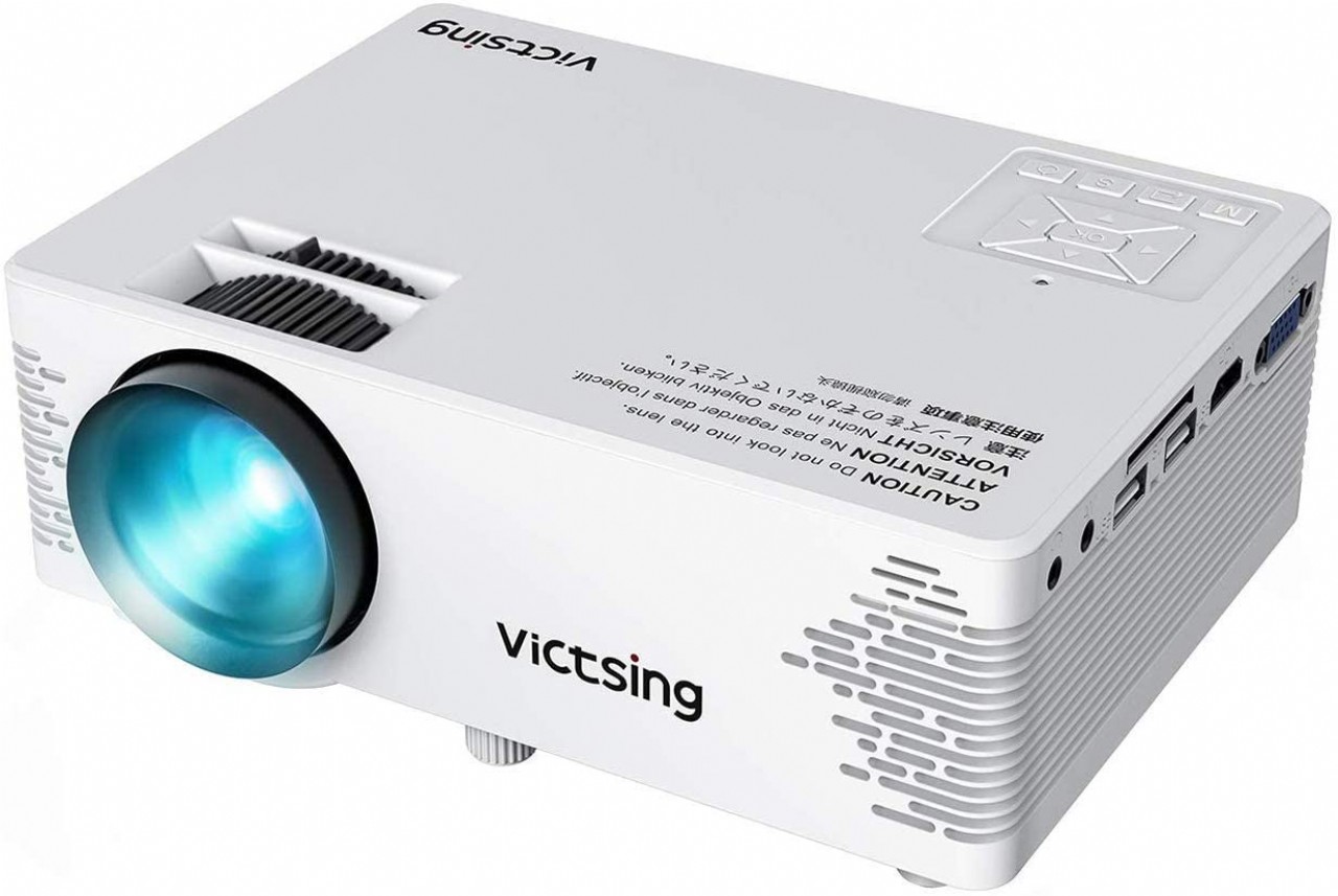 VicTsing Mini Projector with HiFi Steoro Sound, 3500 Lux (50% Brighter), 1080P Supported. Portable
