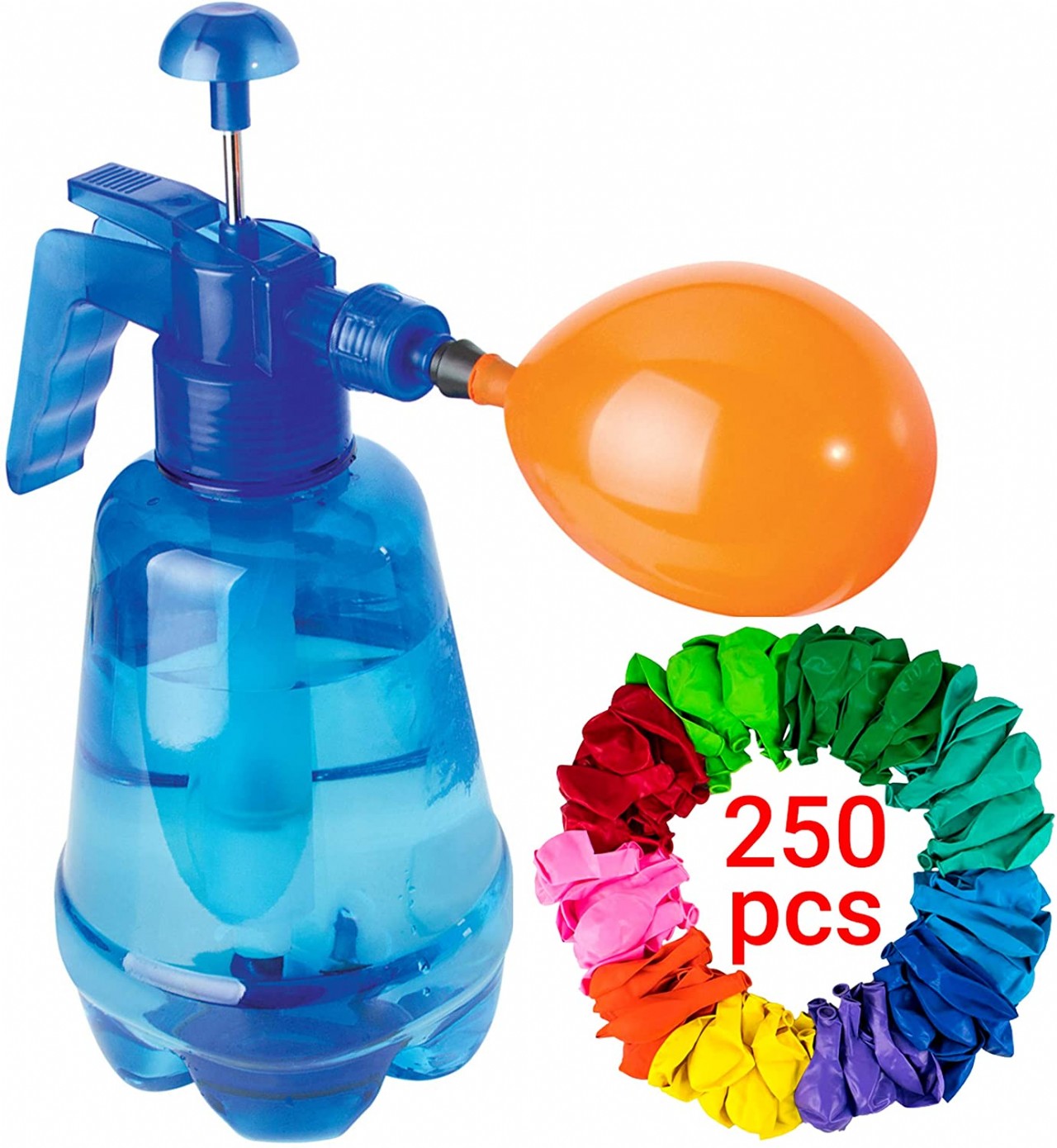 Water Balloon Pump with 250 Balloons Included - 3 in 1 Air and Water Balloon Filler Super Easy
