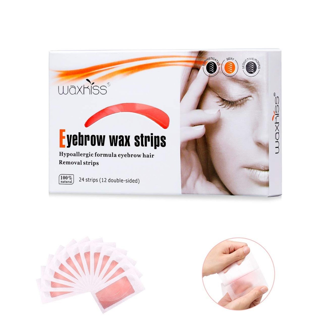 Waxkiss Eyebrows Wax Strips Cold Waxing Strip for Eyebrow Hair Removal Home and Traveling Wax Strips