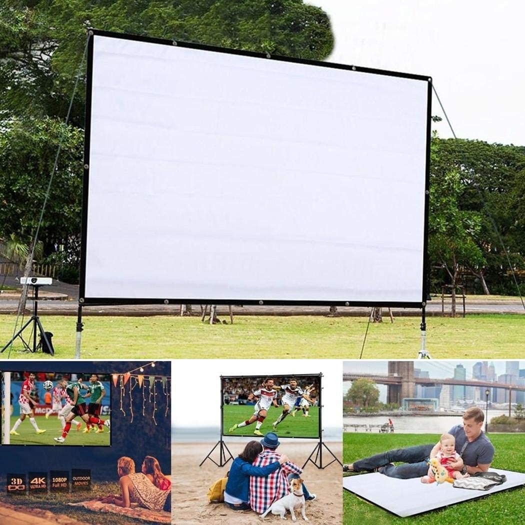 Weardear Portable Folding Movie Screen, Outdoor Indoor Wall-Mounted Theater Projector Screen Movie