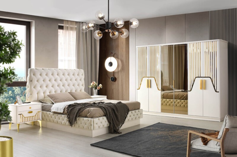 White 2023 beautiful modern luxury bedroom furniture
