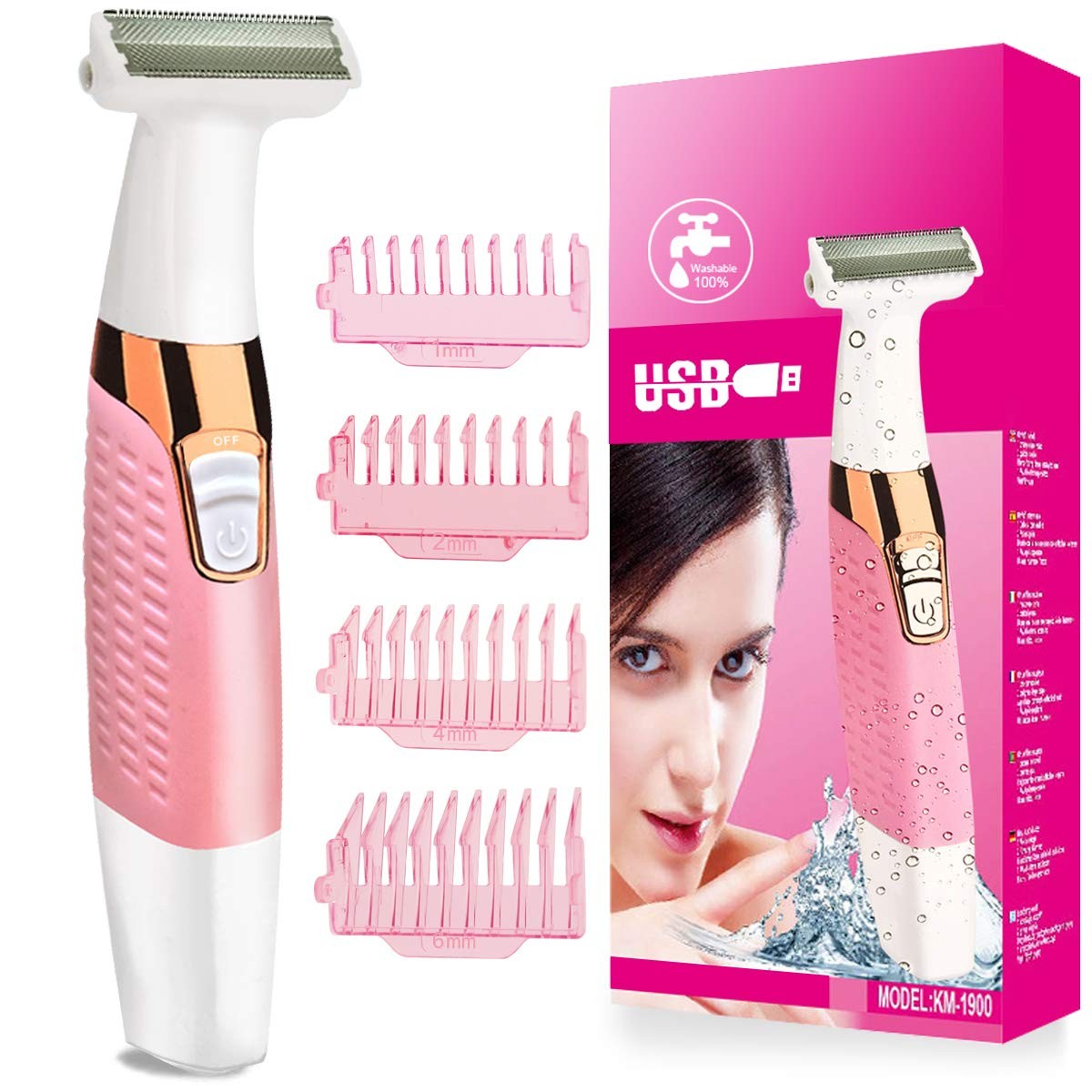 Women's Electric Shaver Bikini Trimmer Facial Hair Remover for Women Ladies Electric Razor for Face