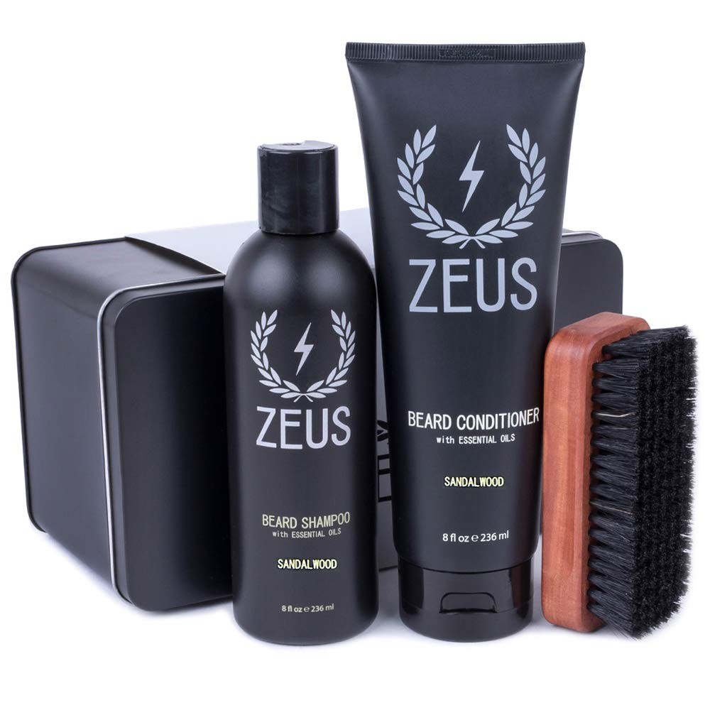 ZEUS Basic Beard and Mustache Grooming Kit, Verbena Lime