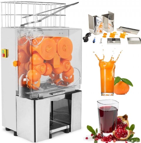110V Electric Orange Juicer Commercial Squeezer Machine Lemon Automatic Auto Feed Perfect for Drink