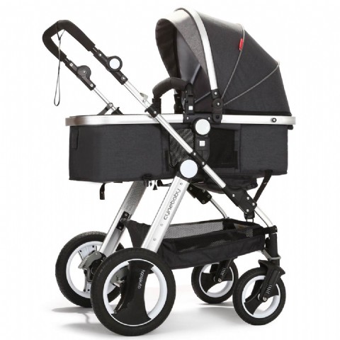 cynebaby Infant Toddler Baby Stroller Carriage Compact Pram Strollers add Tray (Black)