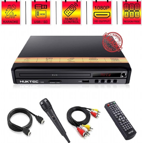 DVD Player, Home DVD Players for TV Region Free DVDs 1080p Full HD Compact CD/DVD Player