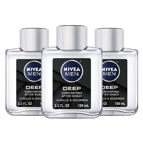 NIVEA Men DEEP Comfort Post Shave Lotion - Soothe Shave irritation - 3.3 fl. oz. Bottle (Pack of 3)