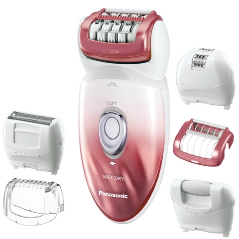 Panasonic ES-ED90-P Wet/Dry Epilator and Shaver, with Six Attachments including Pedicure Buffer