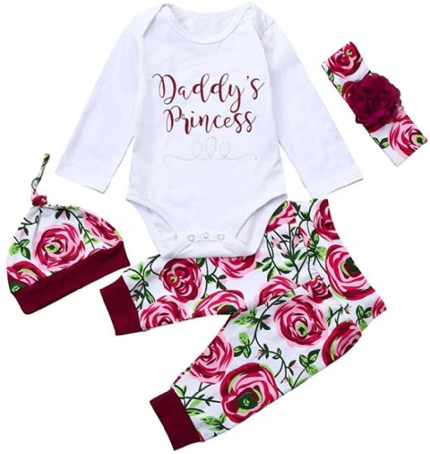 Spring Outfits for Baby Girl, Newborn Infant Girls Cute Floral Long Sleeve Romper Pants Clothes Set