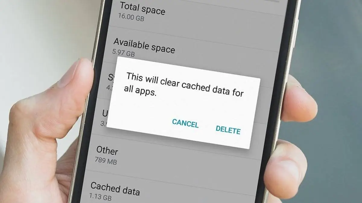 Step-by-step visual guide showing how to safely clear app and browser cache on Android smartphones and iPhones, with set