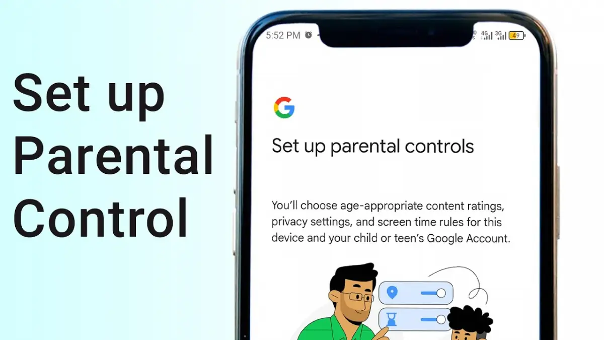 android phone parental control settings screen interface