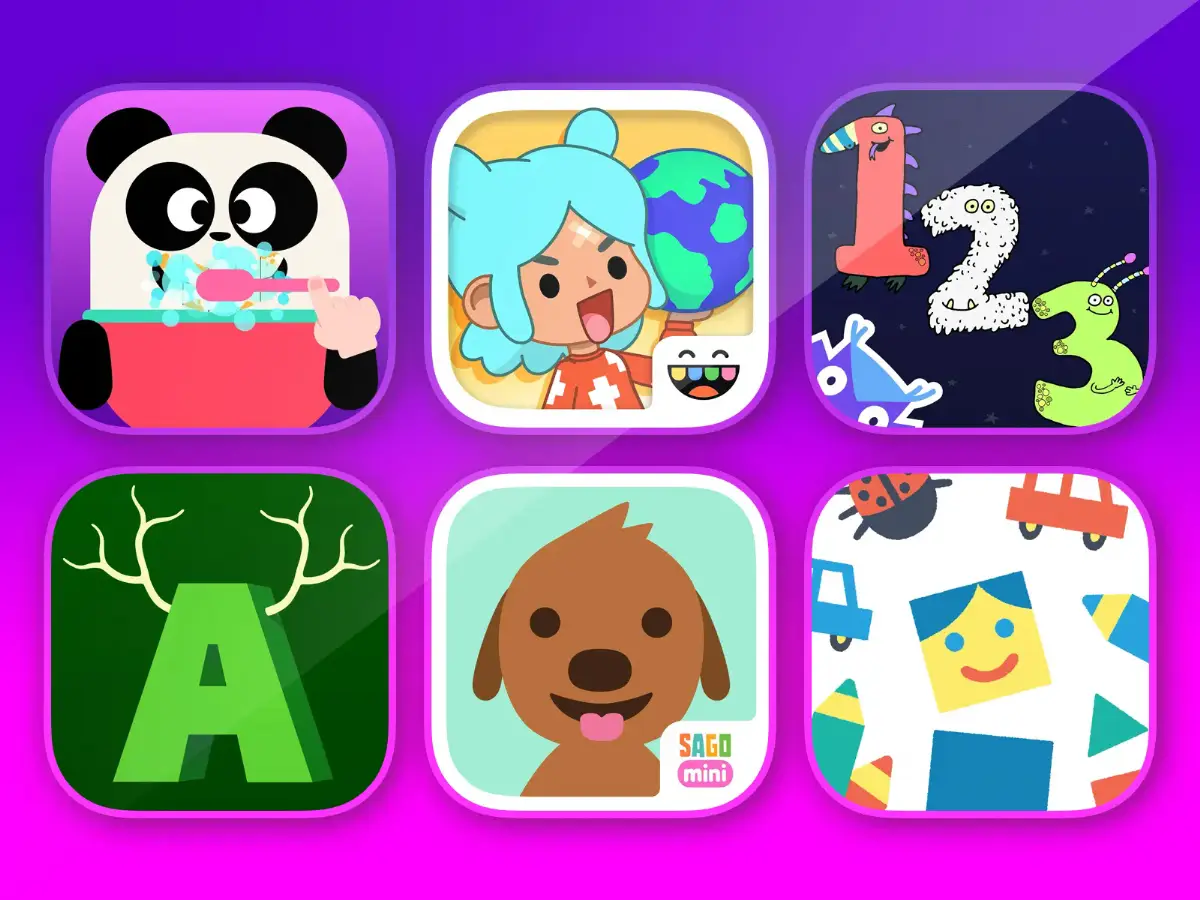 grid of educational apps organized by subjects