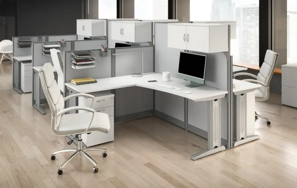Ergonomic office chair and spacious desk in a modern home workspace